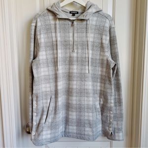 COPY - *Like new* Express hoodie sweater - flannel, gray, plaid - M/L